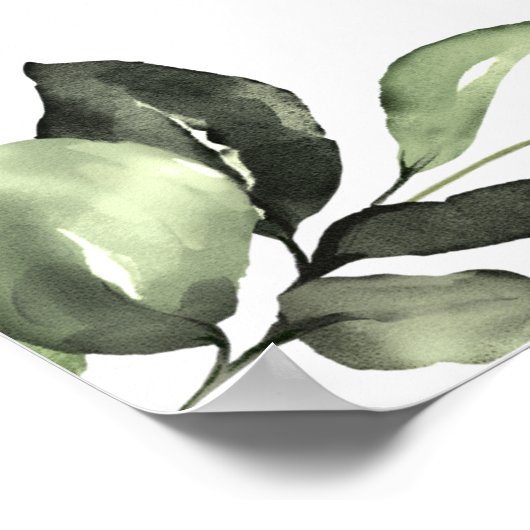 Elegante Watercolor Eukalyptus Engagement Party Poster (Ecke)