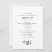 Elegante Watercolor Eukalyptus Wedding Details Einladung (Rückseite)