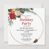 Elegante Watercolor Flora Holiday Party Einladung (Vorderseite)