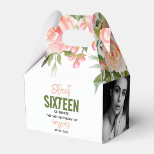 Elegante Watercolor Floral 16 . Geburtstag Geschenkschachtel