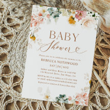 Elegante Watercolor Floral Baby Shower