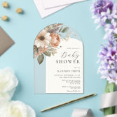 Elegante Watercolor Floral Boho Babydusche Acryleinladungen (Insitu (Hochzeit))