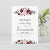 Elegante Watercolor Floral Boho Hochzeit Einladung (Stehend Vorderseite)