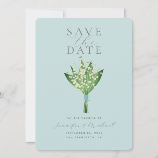 Elegante Watercolor Floral Bouquet Wedding Save The Date (Vorderseite)