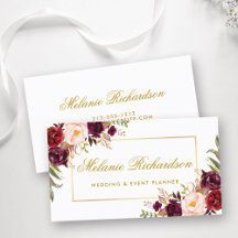 Elegante Watercolor Floral Burgund Marsala