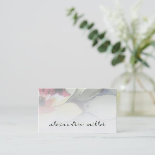 Elegante Watercolor Floral Business Card Visitenkarte (Stehend Vorderseite)
