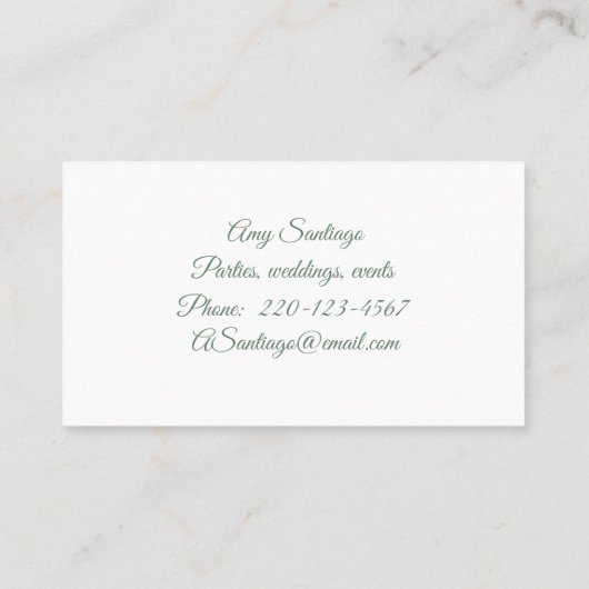 Elegante Watercolor Floral Business Card Visitenkarte (Rückseite)