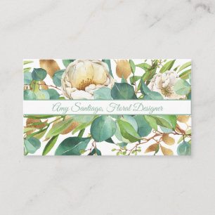 Elegante Watercolor Floral Business Card Visitenkarte