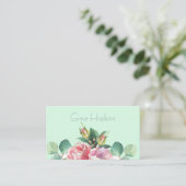Elegante Watercolor Floral Business Card Visitenkarte (Stehend Vorderseite)