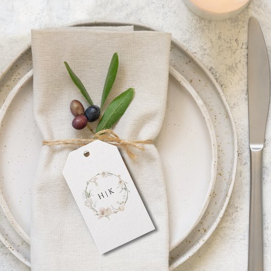 Elegante Watercolor Floral Monogram Wedding Gift T Geschenkanhänger