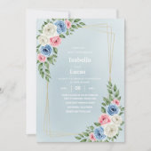 Elegante Watercolor Floral Wedding Card Einladung (Vorderseite)