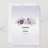 Elegante Watercolor Floral Wedding Card Einladung (Rückseite)