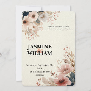 🌸 elegante Watercolor Floral Wedding 💐 Einladung