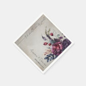 Elegante Watercolor Floral Wedding Napkin Serviette (Ecke)