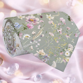 Elegante Watercolor Floral Wedding Necktie Krawatte