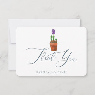 Elegante Watercolor Floral Wedding Vielen Dank Dankeskarte