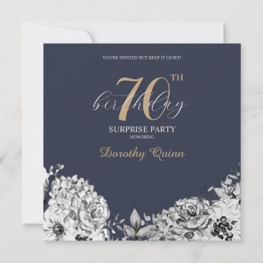 Elegante Watercolor Florentiner Überraschung Gebur Einladung (Vorderseite)