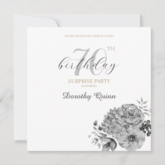 Elegante Watercolor Florentiner Überraschung Gebur Einladung (Vorderseite)