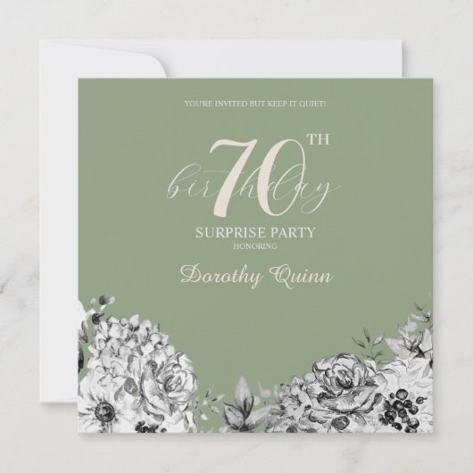 Elegante Watercolor Florentiner Überraschung Gebur Einladung (Vorderseite)