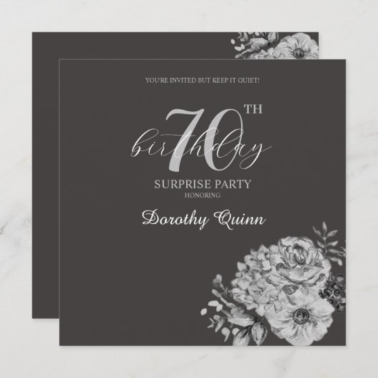 Elegante Watercolor Florentiner Überraschung Gebur Einladung (Vorne/Hinten)