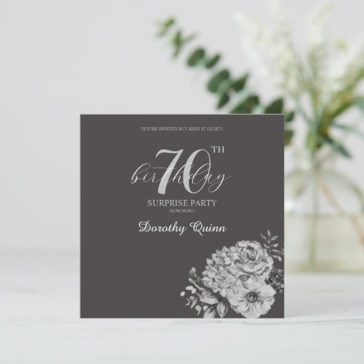 Elegante Watercolor Florentiner Überraschung Gebur Einladung (Stehend Vorderseite)