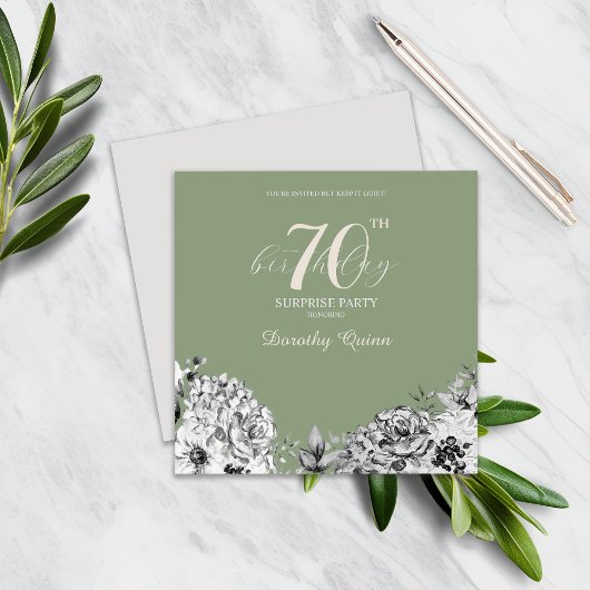 Elegante Watercolor Florentiner Überraschung Gebur Einladung