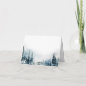 Elegante Watercolor Foggy Forest Boho Wedding Dankeskarte (Rückseite)