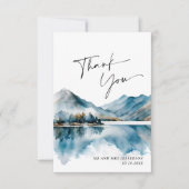 Elegante Watercolor Foggy Forest Wedding Dankeskarte (Vorderseite)