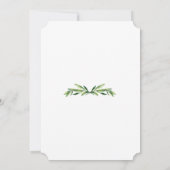 Elegante Watercolor Foliage Frame Gold Taufe Einladung (Rückseite)