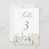 Elegante Watercolor Foliage Wedding Tischnummer (Rückseite)