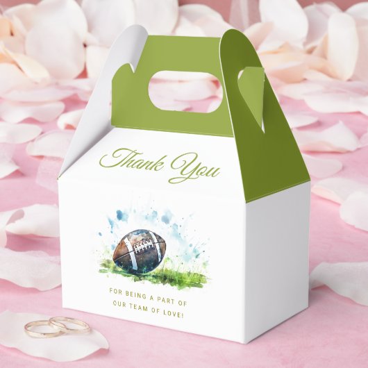 Elegante Watercolor Football Baby Shower Geschenkschachtel (Hochzeit)