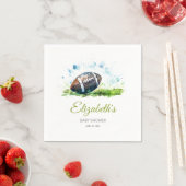 Elegante Watercolor Football Baby Shower Serviette (Beispiel)