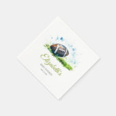 Elegante Watercolor Football Baby Shower Serviette (Ecke)