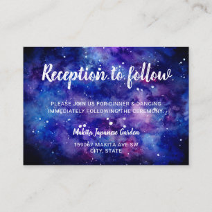 Elegante Watercolor Galaxy Starry Night Calligraph Begleitkarte