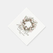 Elegante Watercolor Garland Esterwick Serviette (Ecke)