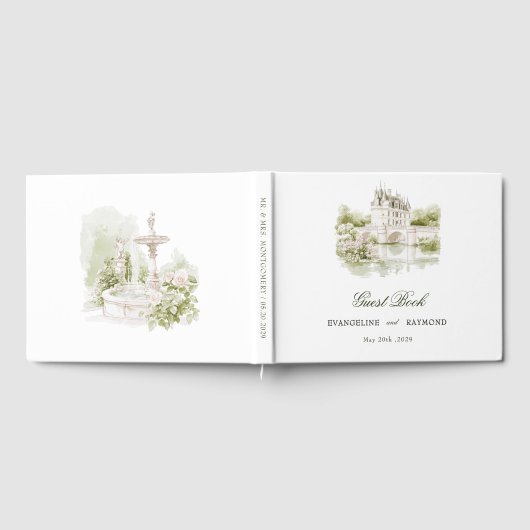 Elegante Watercolor Gästebuch (Voll)