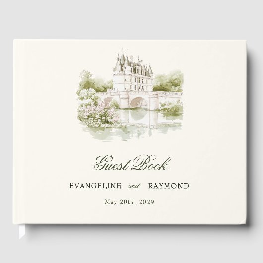 Elegante Watercolor Gästebuch (Vorderseite)