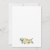 Elegante Watercolor Gelbe goldgrüne Hochzeit Einladung (Rückseite)