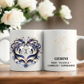 Elegante Watercolor Gemini Zodiac Custom Tasse