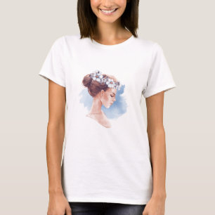 Elegante Watercolor Girl T-Shirt