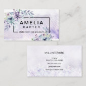 Elegante Watercolor Girly Floral Visitenkarten Visitenkarte (Vorne/Hinten)