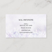 Elegante Watercolor Girly Floral Visitenkarten Visitenkarte (Rückseite)