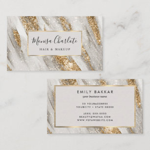 Elegante Watercolor Gold Glitzer Marmorroute Visitenkarte