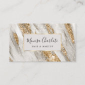 Elegante Watercolor Gold Glitzer Marmorroute Visitenkarte (Vorderseite)