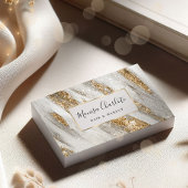 Elegante Watercolor Gold Glitzer Marmorroute Visitenkarte