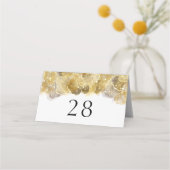 Elegante Watercolor Gold Wedding Folded Platzkarte (Rückseite)