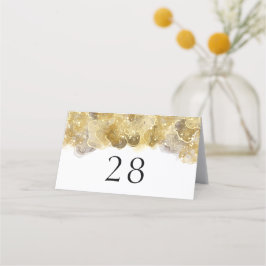 Elegante Watercolor Gold Wedding Folded Platzkarte