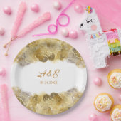 Elegante Watercolor Gold Wedding Paper Teller (Party)