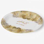 Elegante Watercolor Gold Wedding Paper Teller (Schrägansicht)
