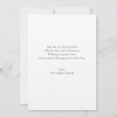 Elegante Watercolor Green Botanicals Weihnachtskar Mitteilungskarte (Rückseite)